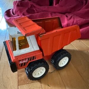 1970's BUDDY L Big Brute Orange Dump Truck - Mini - Pressed Steel - Diecast